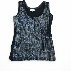 Calvin Klein Black Sequin Tank Top - Size Small